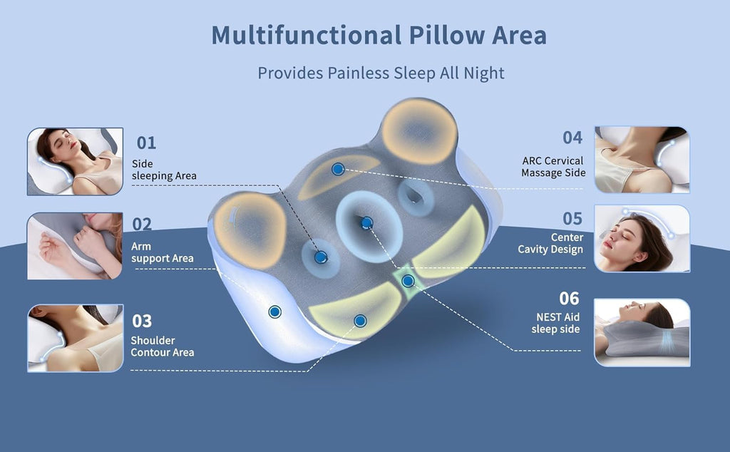 Light Gray Memory Foam Cervical Pillow L662