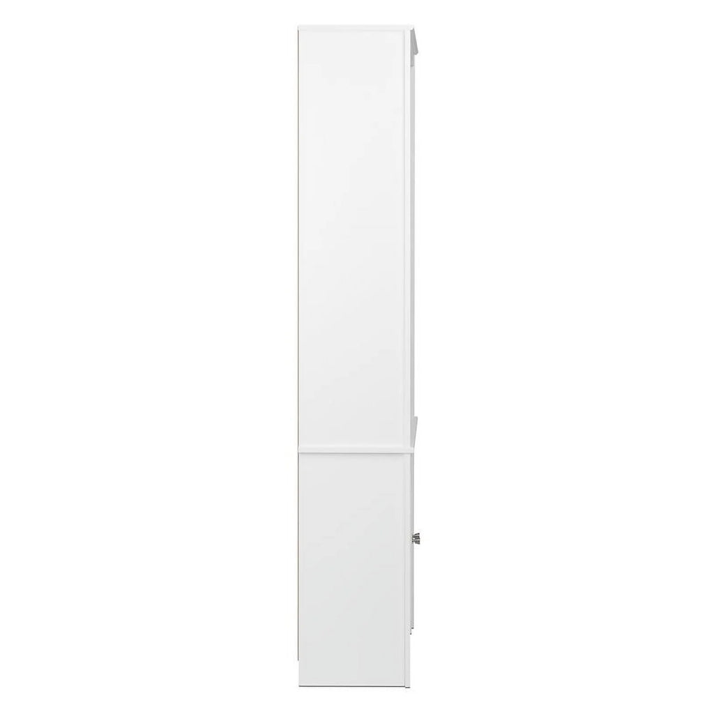 White 6 Shelf Bookcase with 2 Shaker Doors L3912