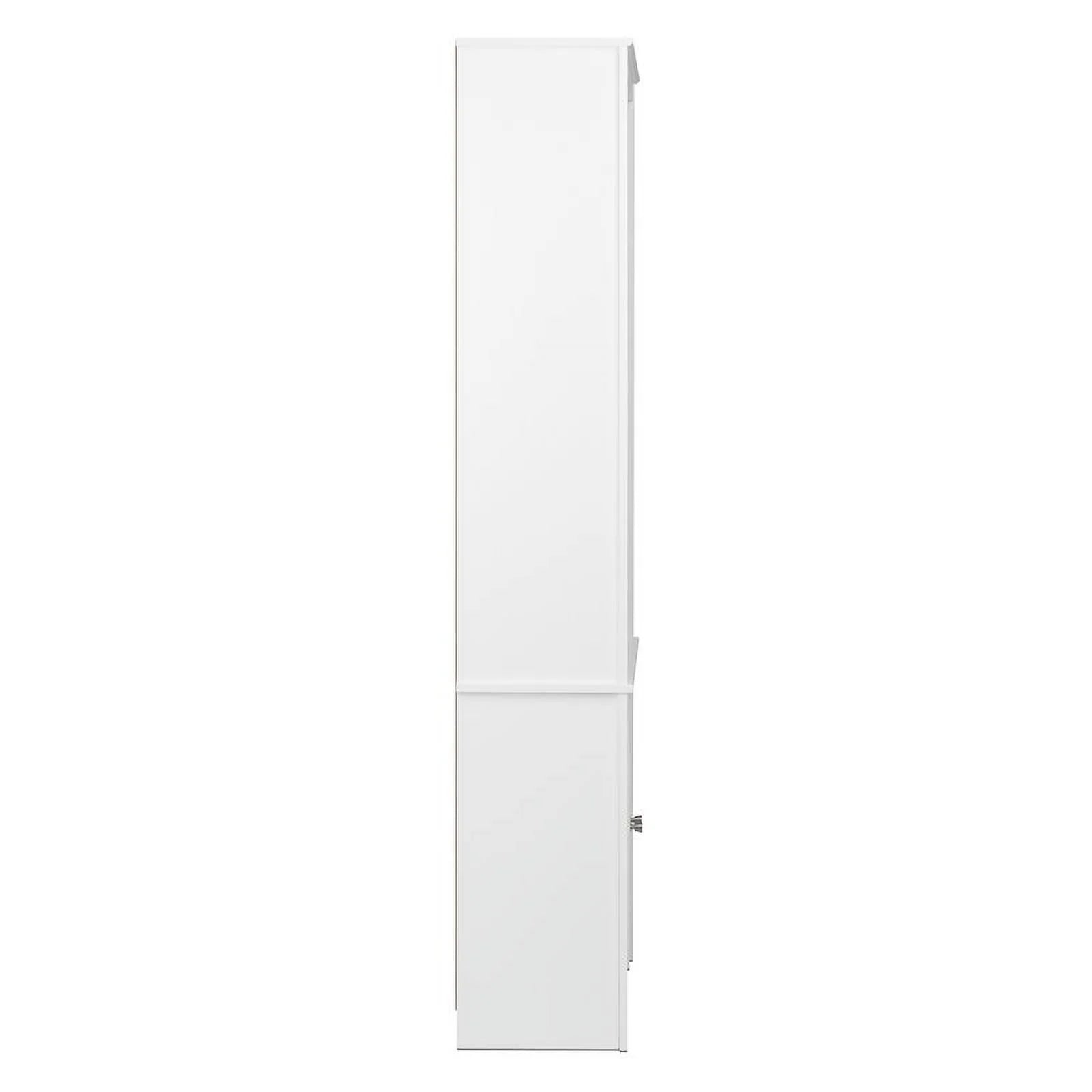 White 6 Shelf Bookcase with 2 Shaker Doors L3912