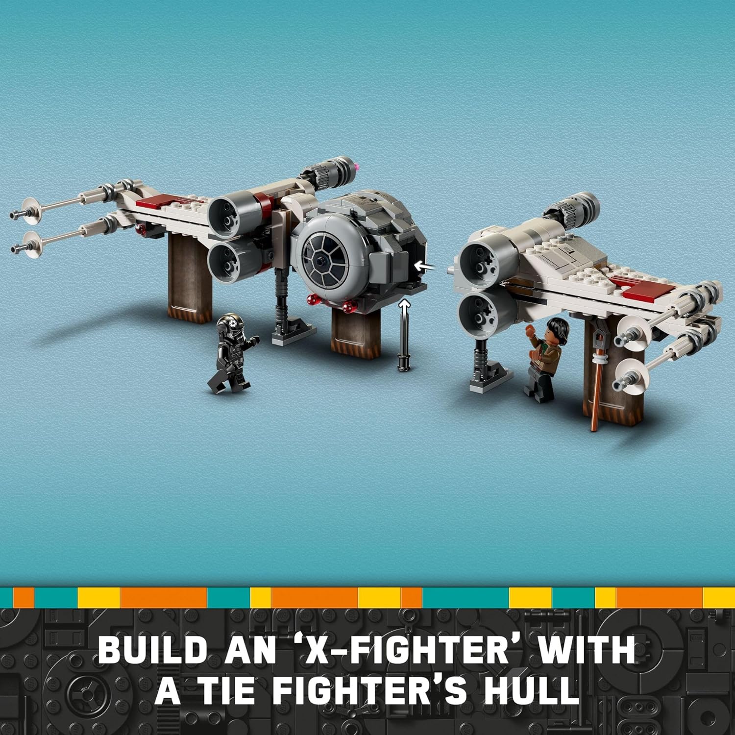 TIE Fighter & X-Wing Building Set with 4 Minifigures B50409
