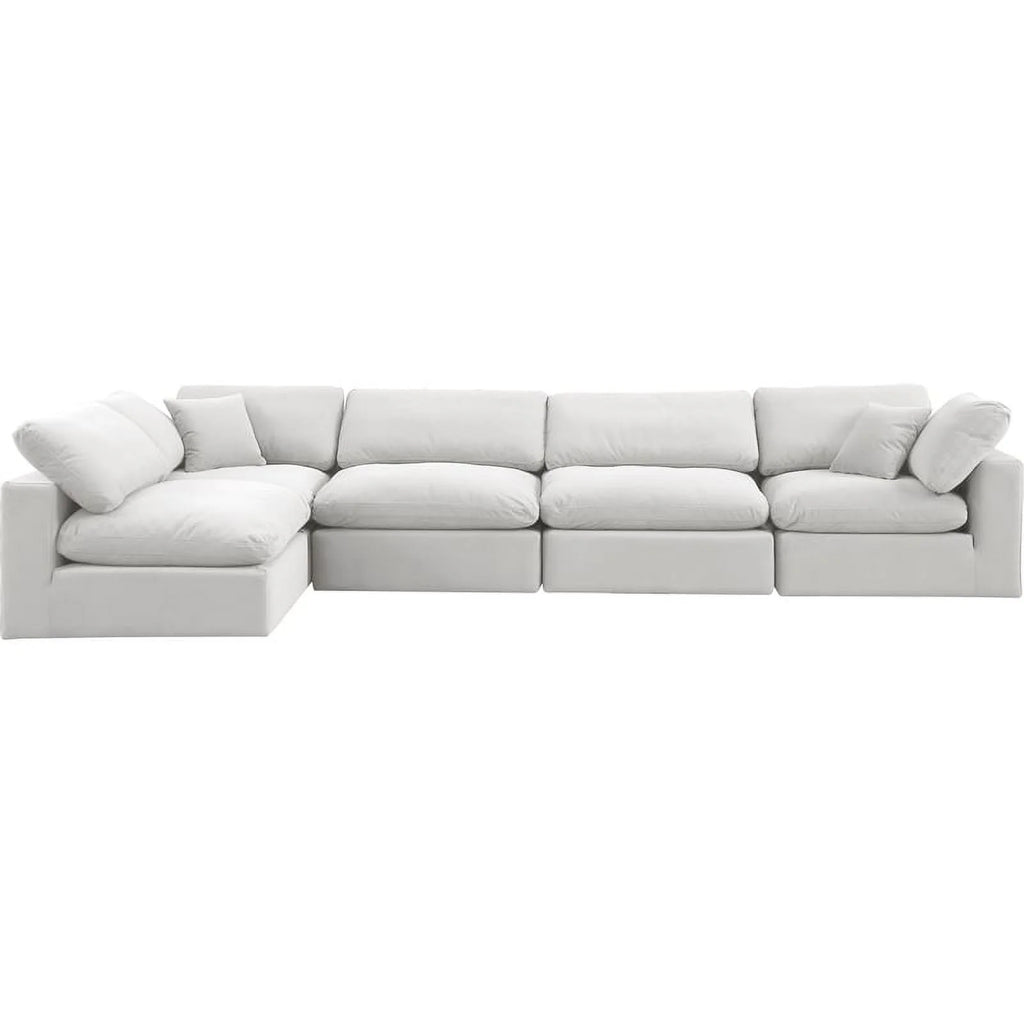 Cream Velvet Modular Sectional Z262