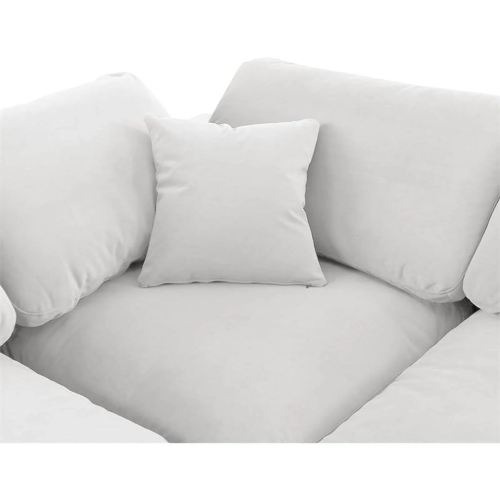 Cream Velvet Modular Sectional Z262