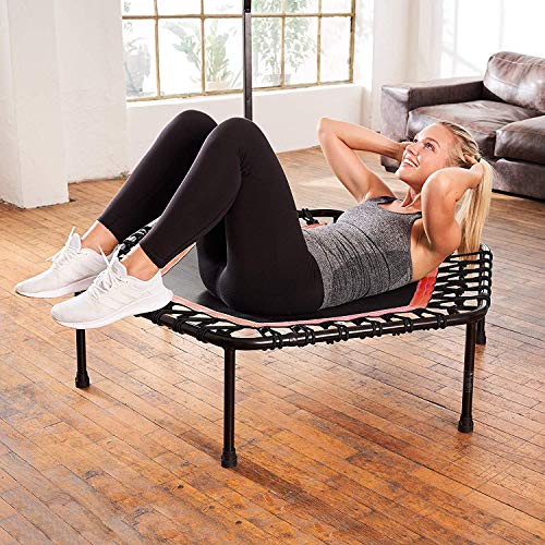 Blue/Green/Red Indoor Trampoline with Height Adjustable Bar Q55493