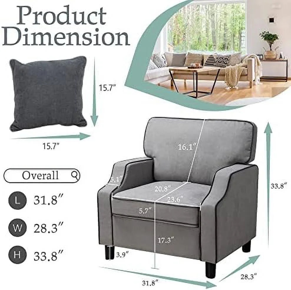 Light Gray Fabric Accent Armchair C89399