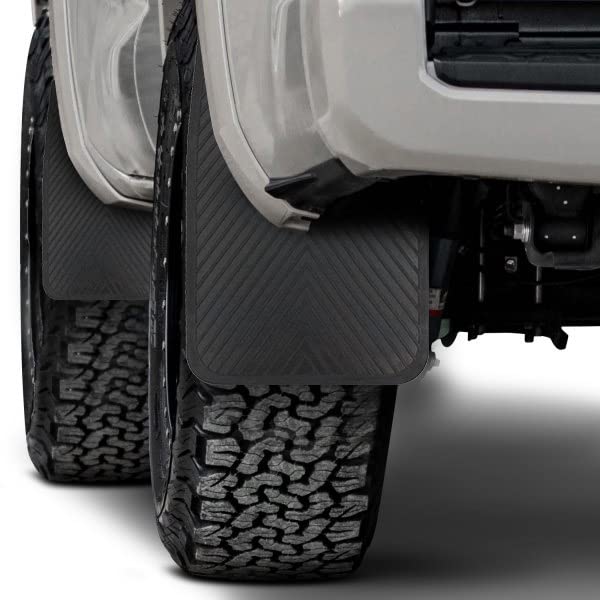 Black Rubber Mud Flaps (4 Pack) with Fastener Rivet Clips U828