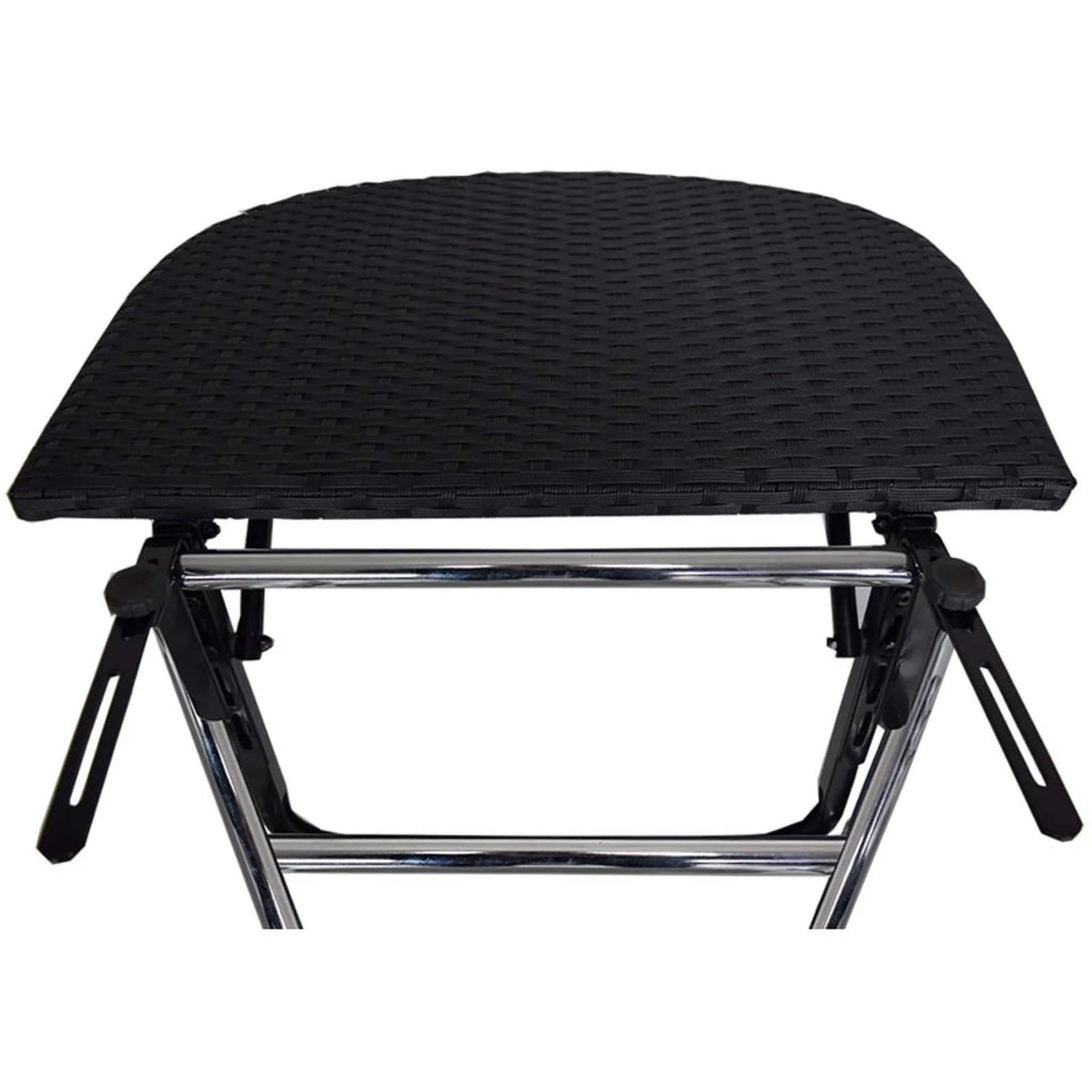 Black Wicker and Metal Foldable Balcony Table H497