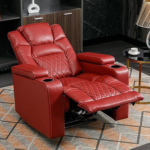 Brown PU Leather Electric Recliner Chair with LED Lights G7211