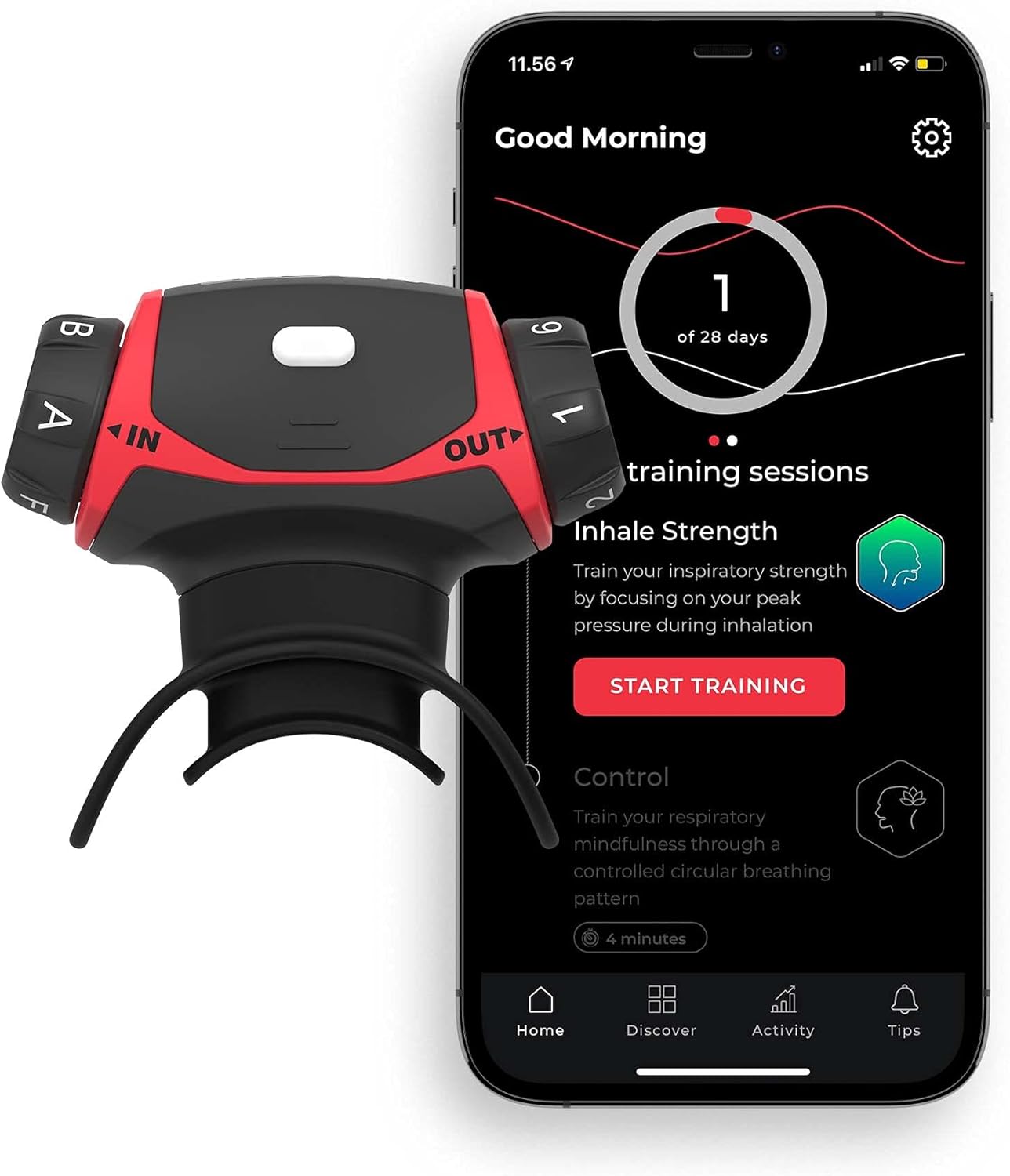 Breathing Exercise Device with Guided Smart Breathing Trainer P699