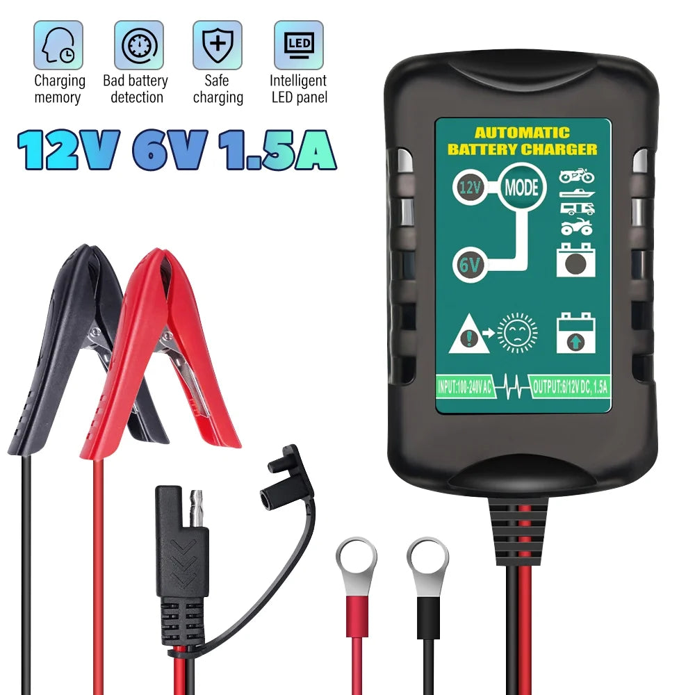 6V 12V Automatic Battery Charger Maintainer H9533