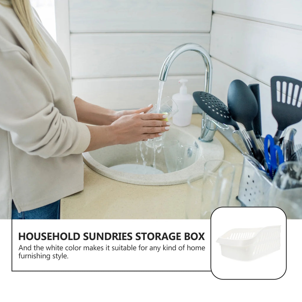 White Storage Basket Toy Bins T356966