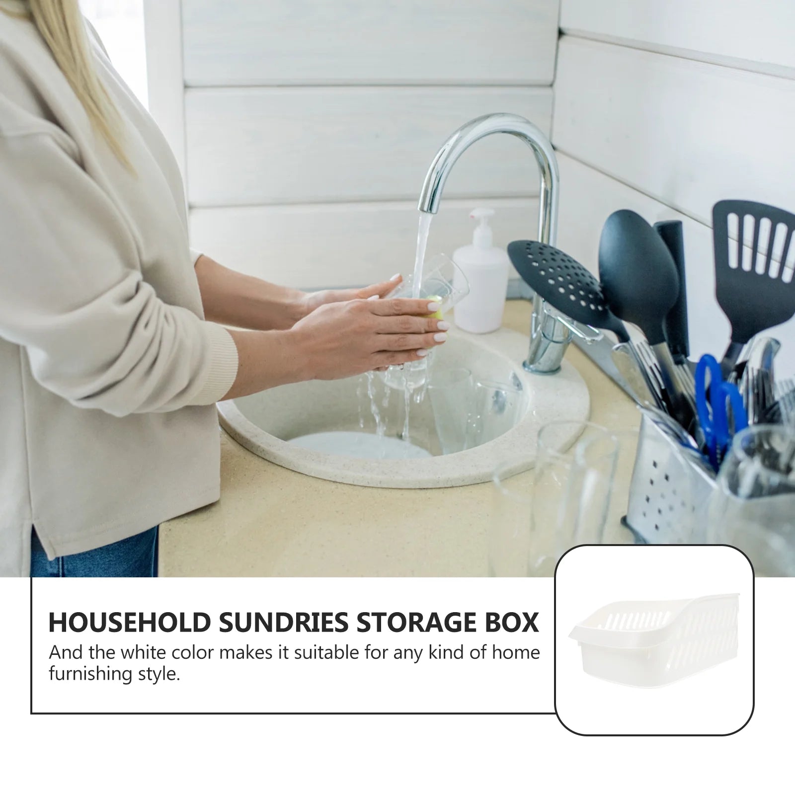 White Storage Basket Toy Bins T356966