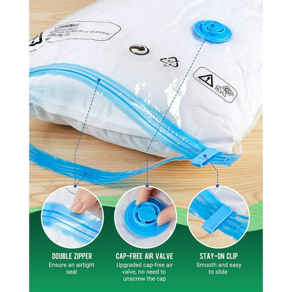 10 Pack Vacuum Storage Bags Small with Electric Air Pump Reusable Compression 24"x16" L348898