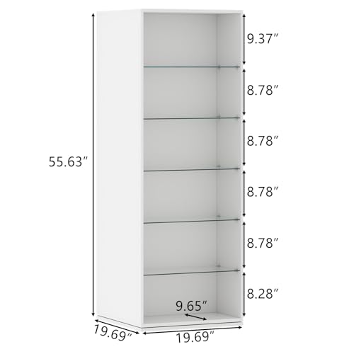 White Rotating Shoe Rack with Glass Shelves K741