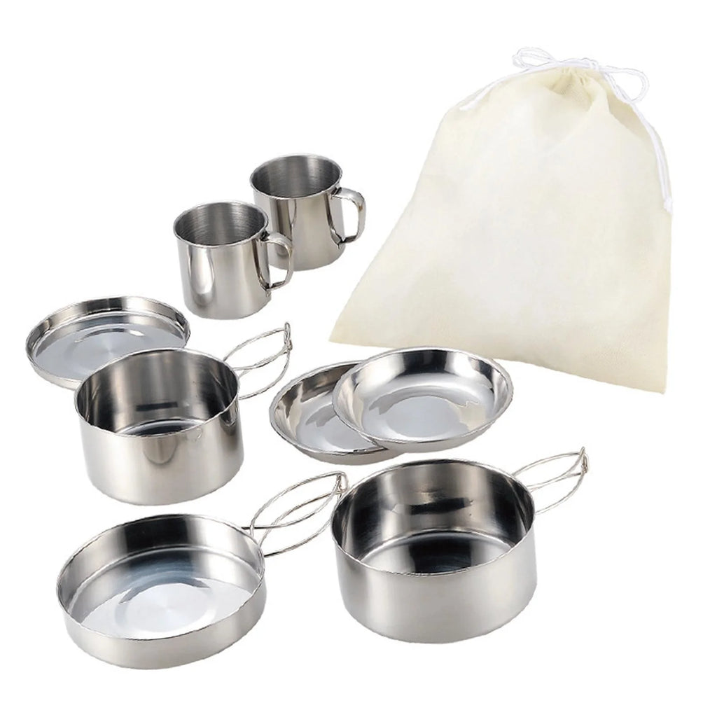 8x Nonstick Lightweight Camping Cookware Set I677798