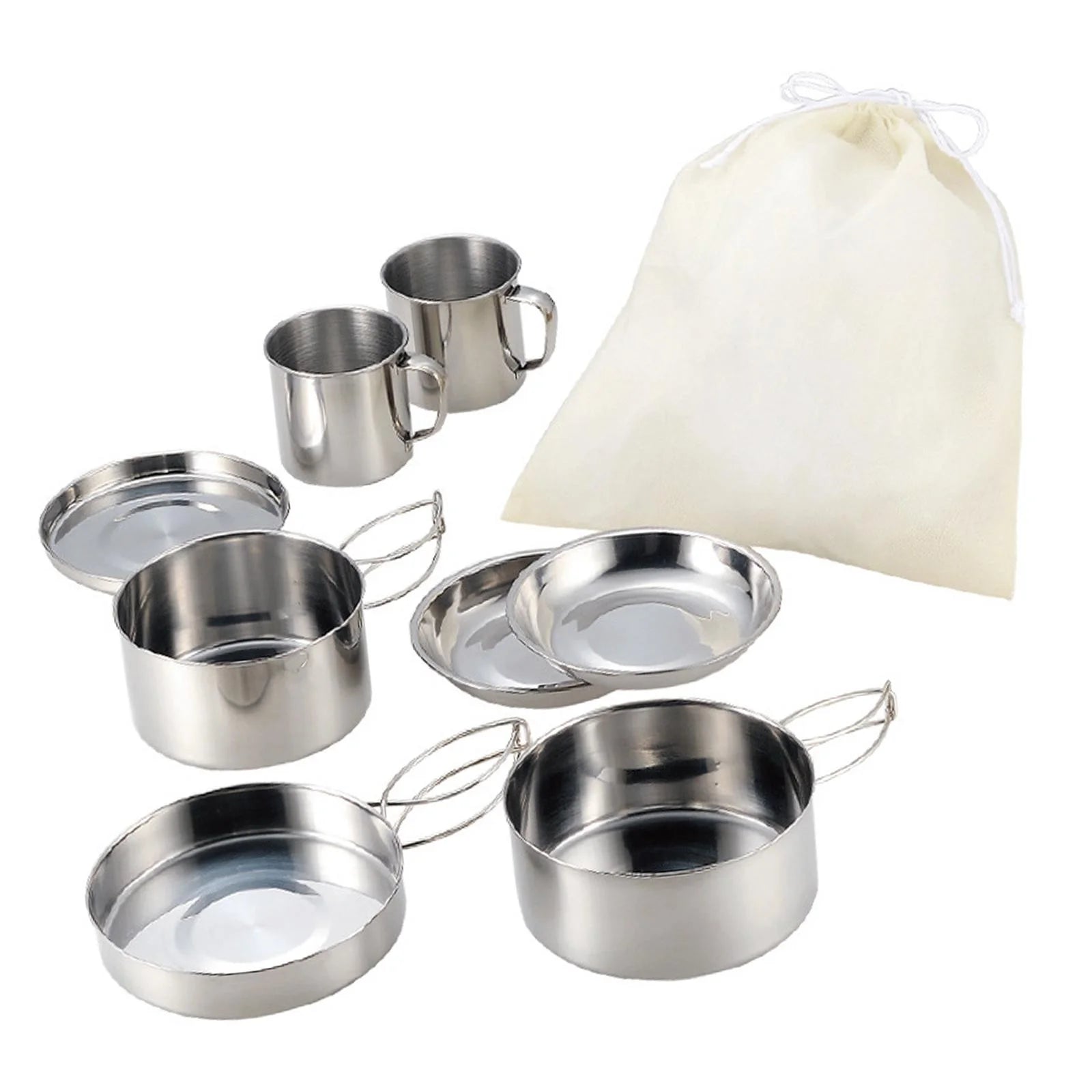8x Nonstick Lightweight Camping Cookware Set I677798