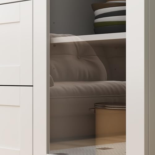 White 78.7" Tall Acrylic Curio Cabinet with 5-Tier Shelf & 3 Drawer N980688