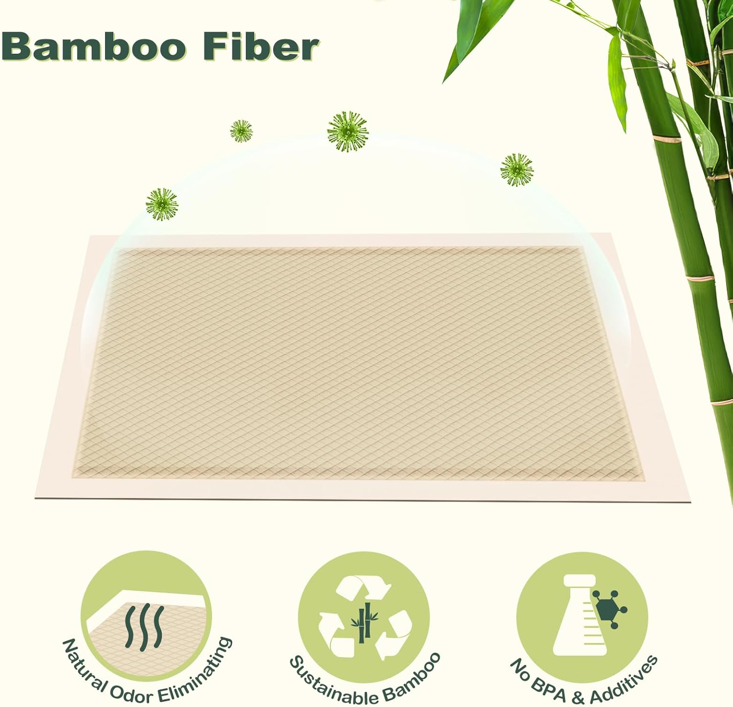 Bamboo Dog Training Pads, 28x34in Extra Large, 30 Counts N819467