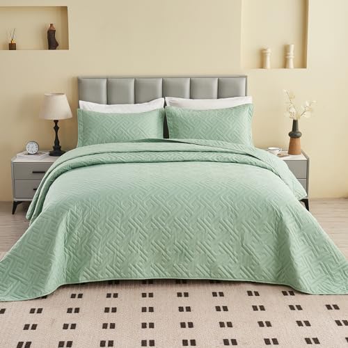 Oversized King Blue Reversible Lightweight Quilted Coverlet Set 1 Quilt 2 Pillow Shams Y418