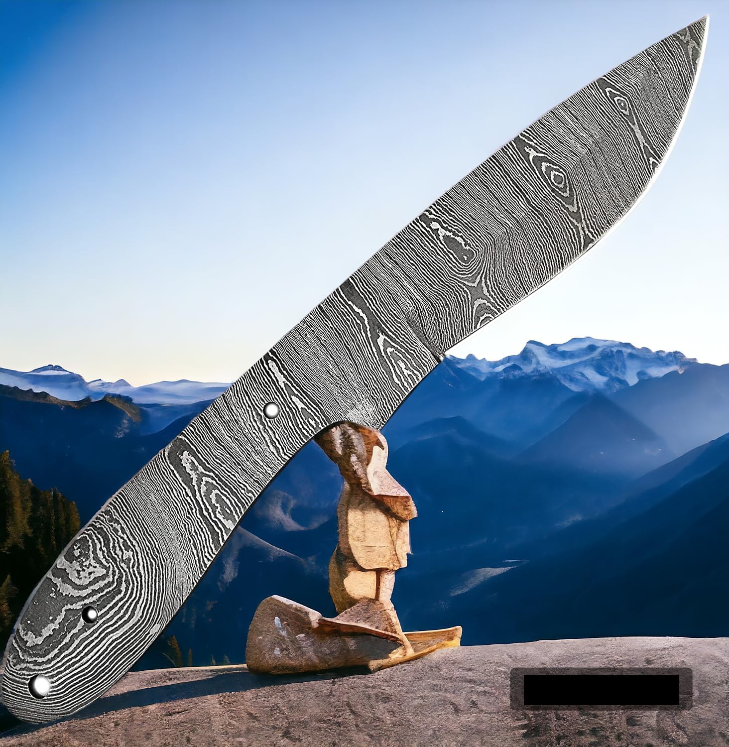 Damascus Steel Full Tang Blank Blade Knife U92648