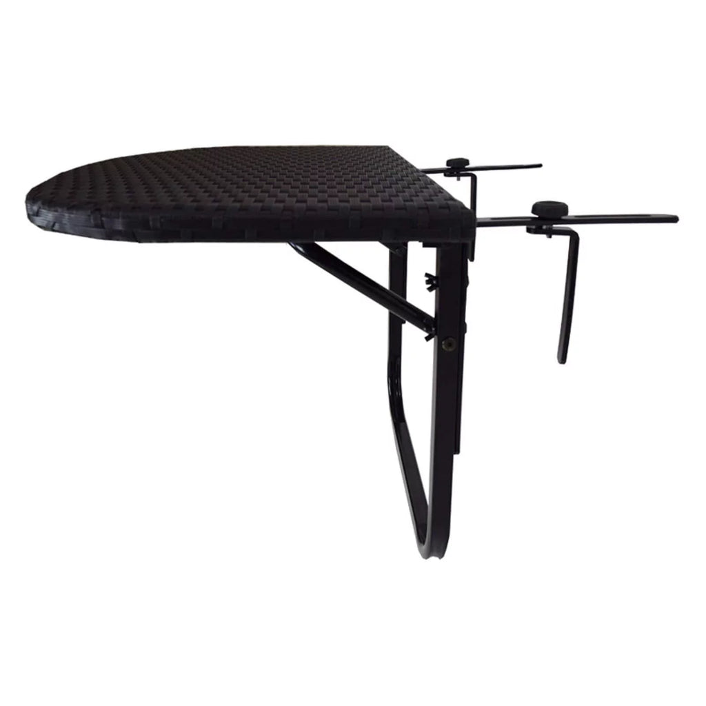 Black Wicker and Metal Foldable Balcony Table H497