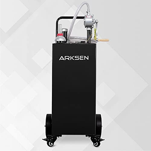 30 Gallon Portable Gas Caddy Fuel Storage Tank with Hand Siphon Pump and Rolling Solid Rubber Wheels Z134233