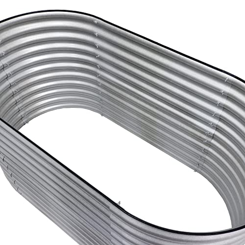 62.5-Inch Oval Stackable Steel Raised Garden Bed Planter Kit with Rubber Edge Trim S672