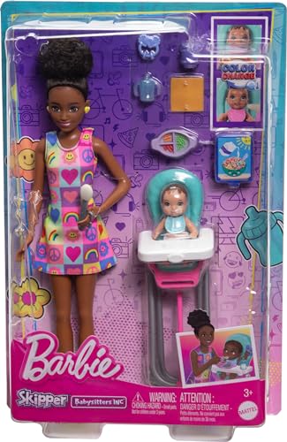 Barbie Skipper Doll & Playset with Accessories, Color-Change Toy U832