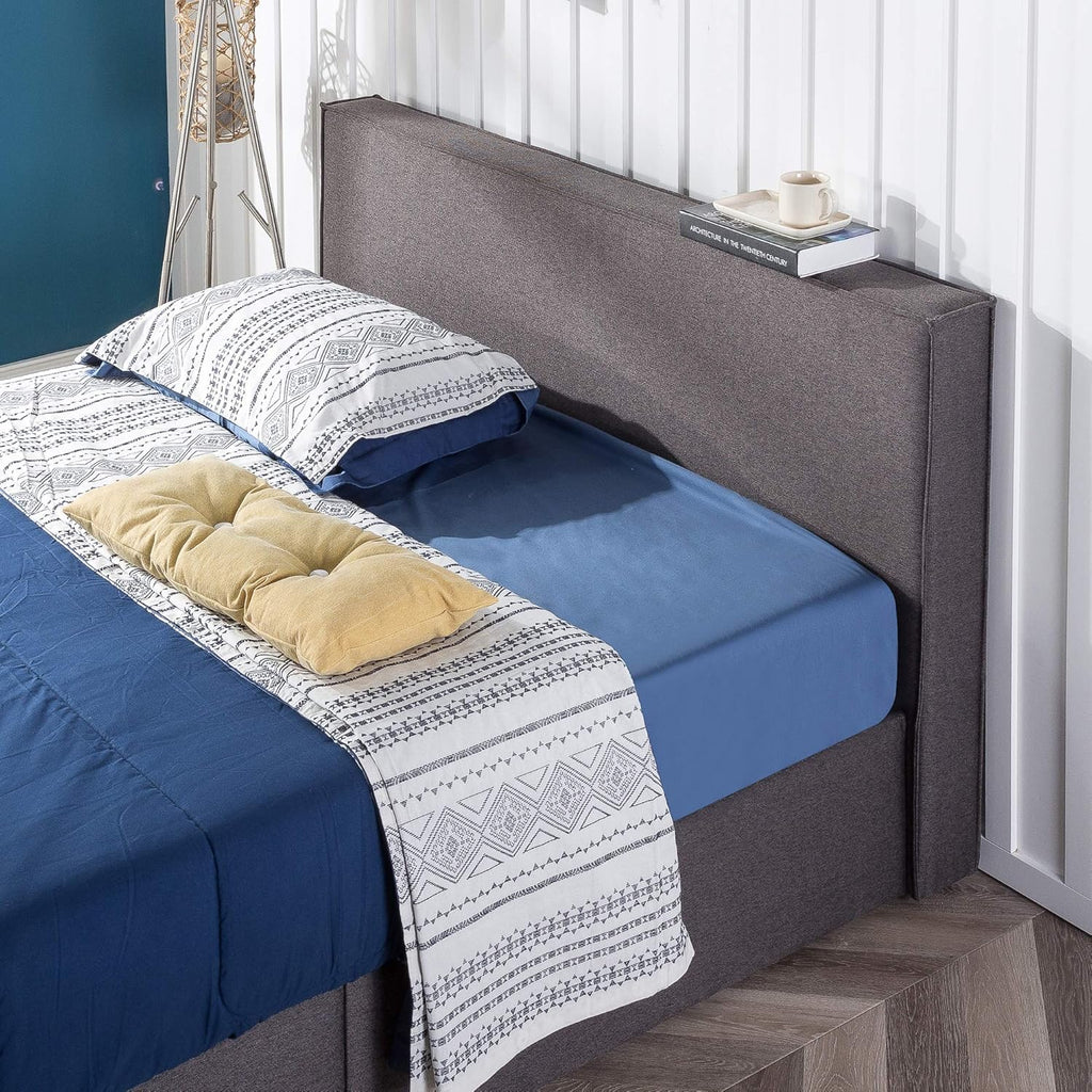 Queen Upholstered Platform Bed Frame with Hydraulic Lifting Storage H23575