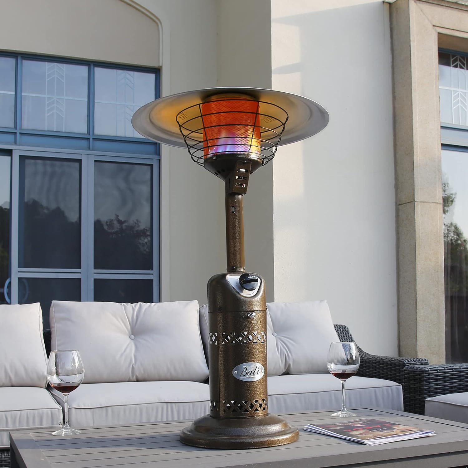 Patio Heater Gas Portable Tabletop Heater Propane with Adjustable Thermostat A953007