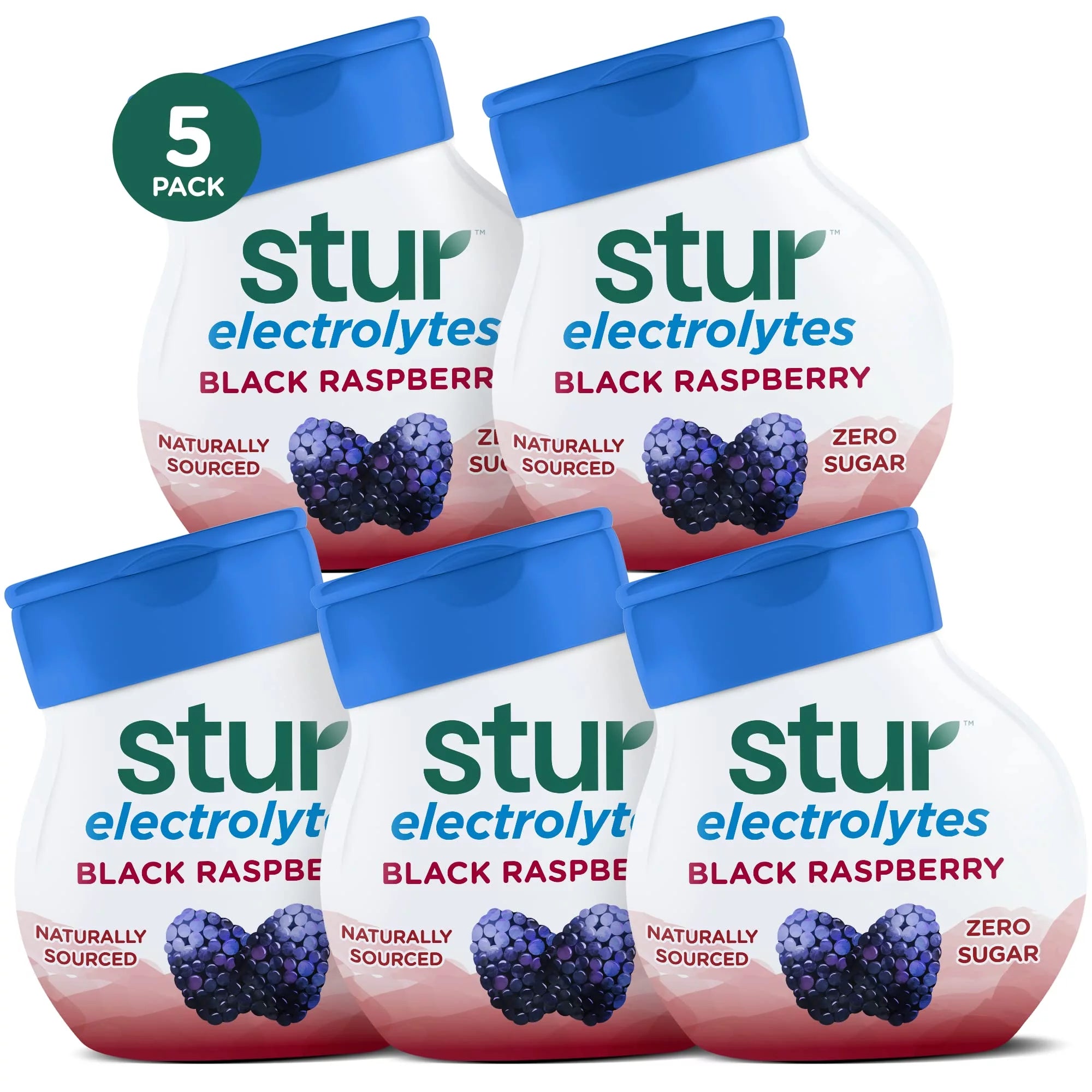 Black Raspberry Electrolyte Water Enhancer, 5 Bottles K6886