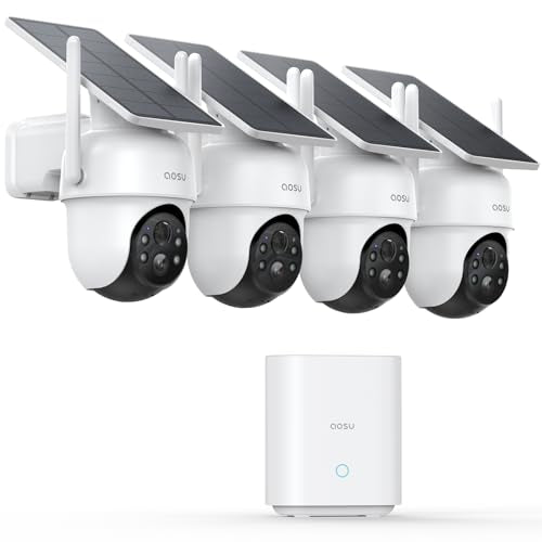 Security Cameras Outdoor Wireless, 4 Cam-Kit, Solar-Powered, 2K Color Night Vision, 5G & 2.4G WiFi O5757