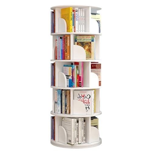White Rotating 6 Tier Bookshelf N888616
