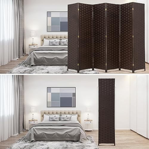 Black 4 Panel Room Divider 6FT Tall Wood Screen W63428