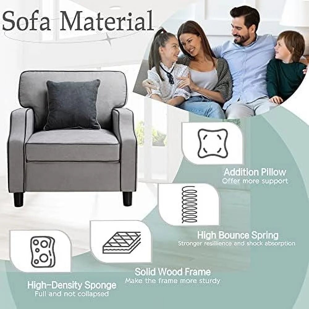 Light Gray Fabric Accent Armchair C89399
