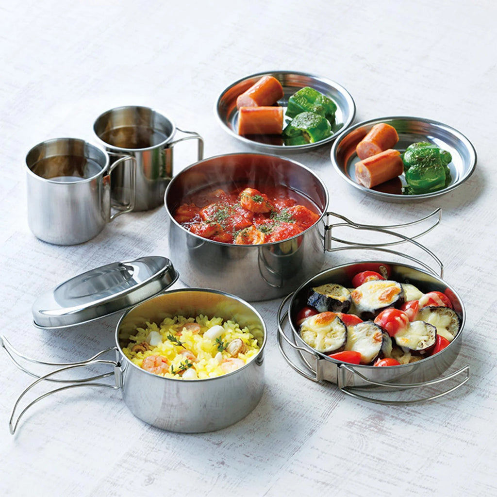8x Nonstick Lightweight Camping Cookware Set I677798