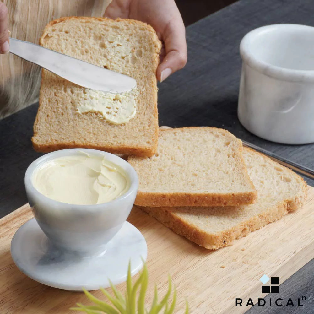 White Natural Marble Butter Dish Cover D3083