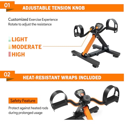 Adjustable Foldable Pedal Exerciser with Suction Cup Feet M6993