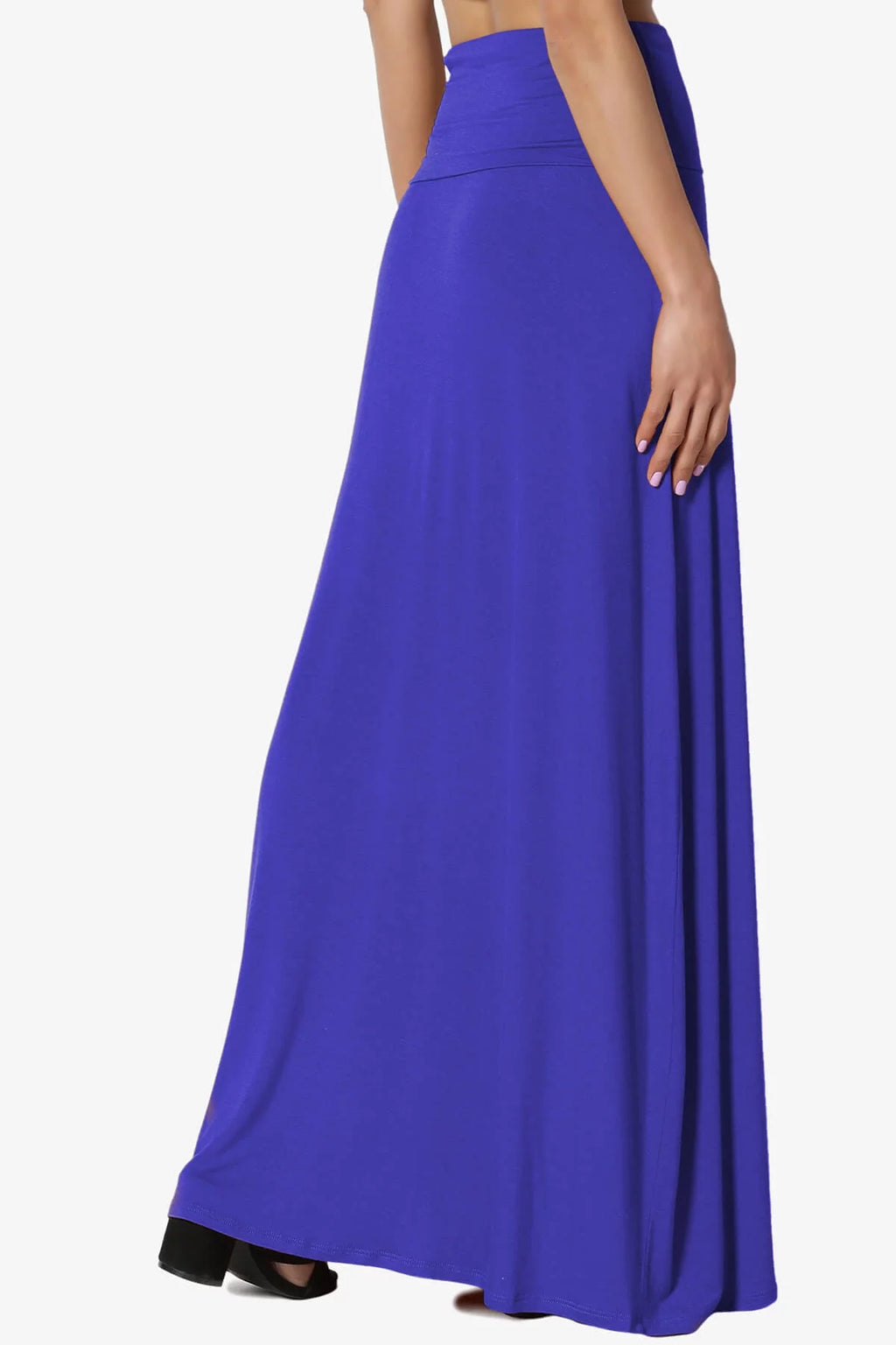 Casual Draped Jersey Long Maxi Skirt M689
