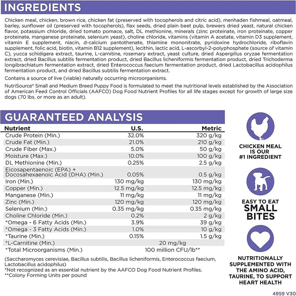 Chicken Rice Small Medium-Breed Puppy Dry Dog Food K61505