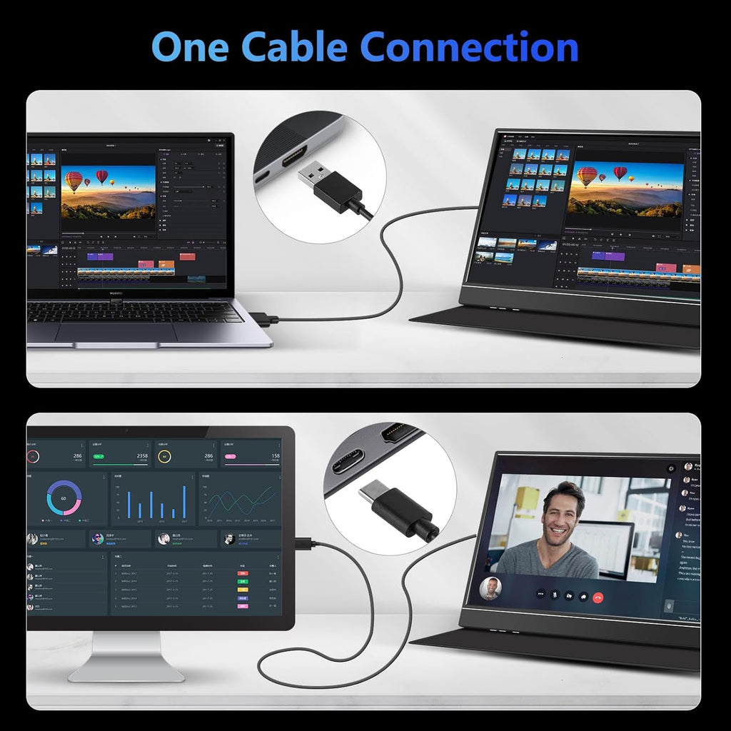 14 Inch 1080P FHD IPS USB C Portable Monitor P663