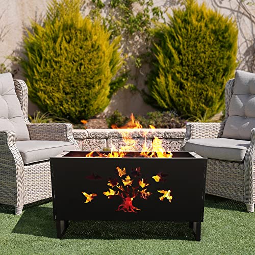 28 Inch Rectangle Cast Iron Fire Pit G6792