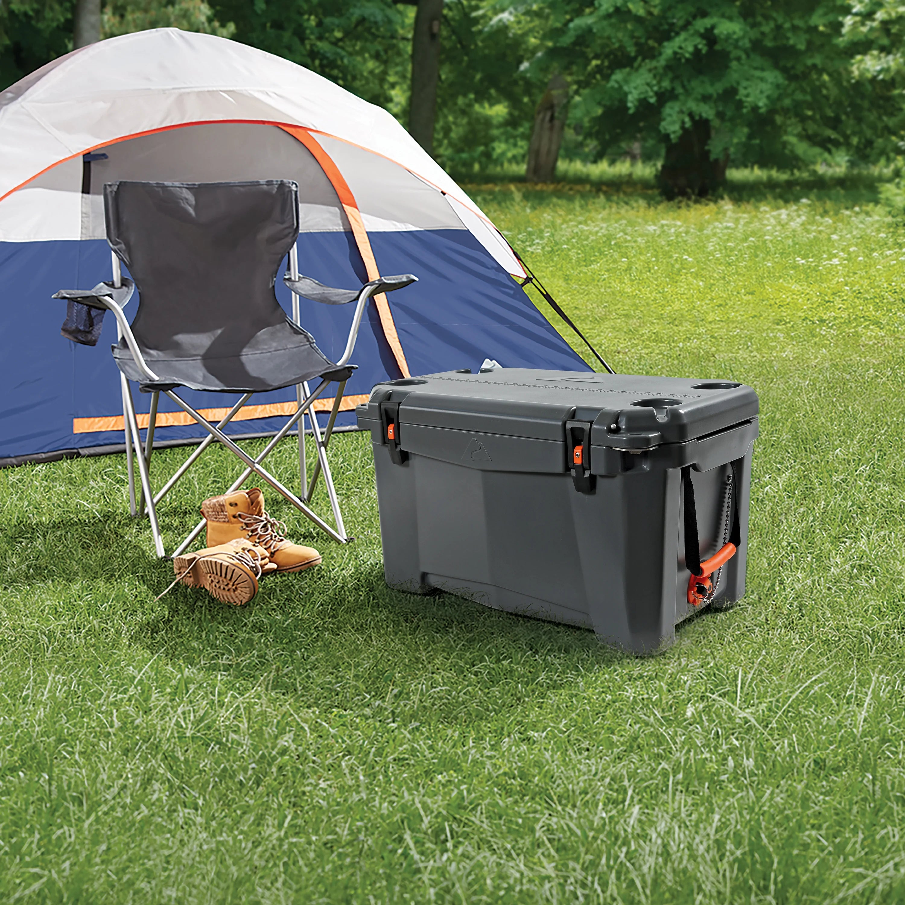 Gray 52 Quart Hard Sided Chest Cooler M52126