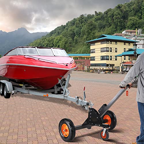Adjustable Trailer Dolly with 1-7/8'' Hitch Ball & 10'' Solid Tires, 16''-24'' Adjustable Height, 600lbs Tongue Weight Capacity S486