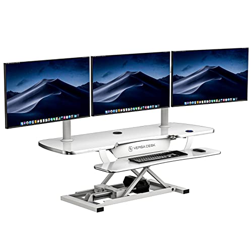 Black Electric Standing Desk Converter with Keyboard Tray and USB Port C750