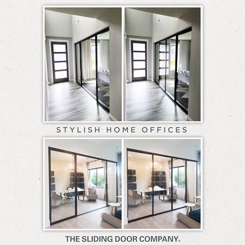 Silver 48" x 80" 2-Pane Sliding Glass Doors with Aluminum Framed Tempered Glass M6157