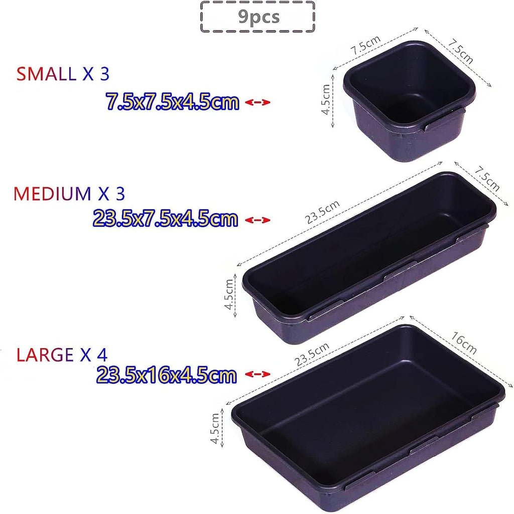 8 PCS Clear Plastic Drawer Organizer Trays Y78795