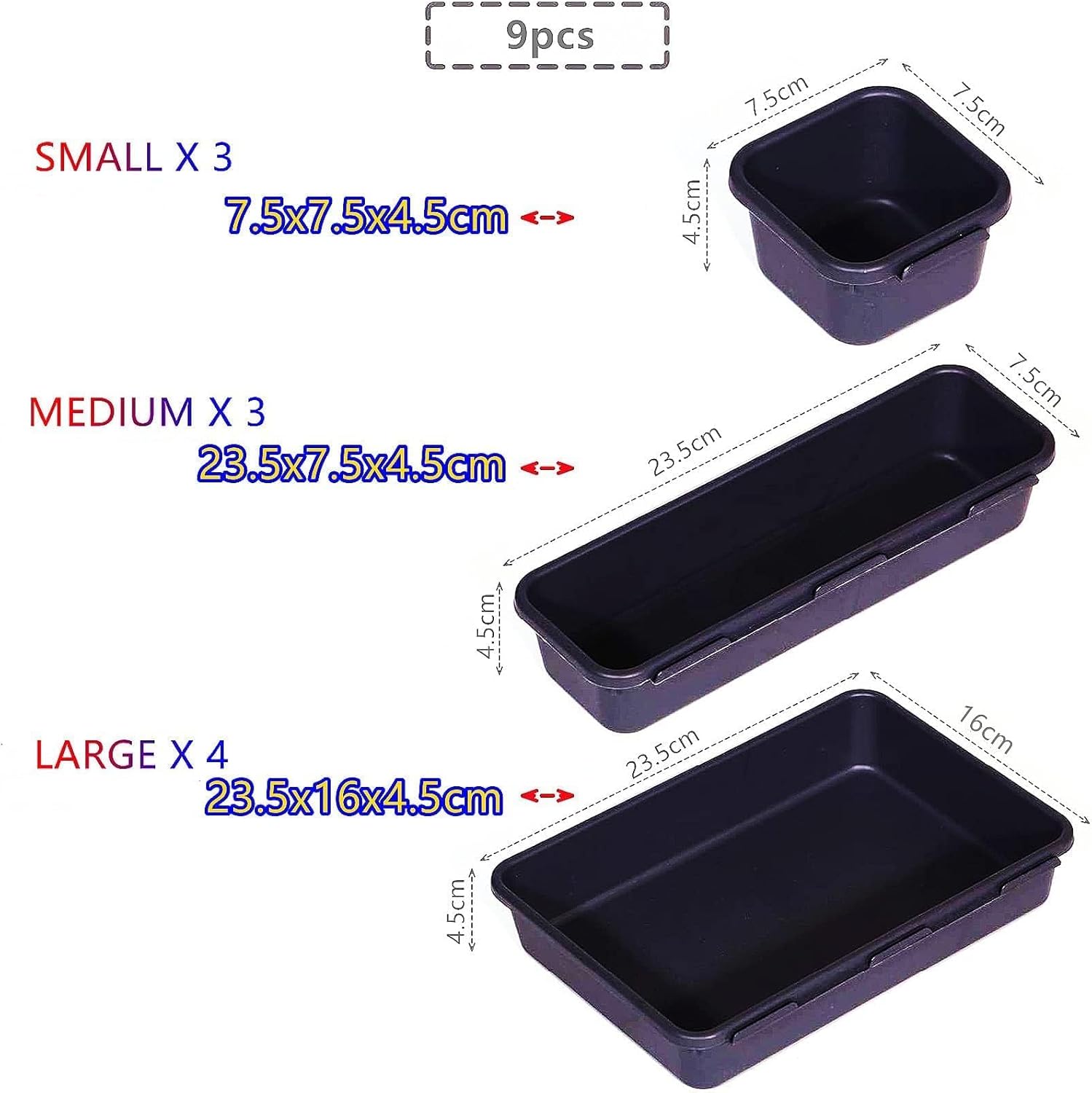 8 PCS Clear Plastic Drawer Organizer Trays Y78795