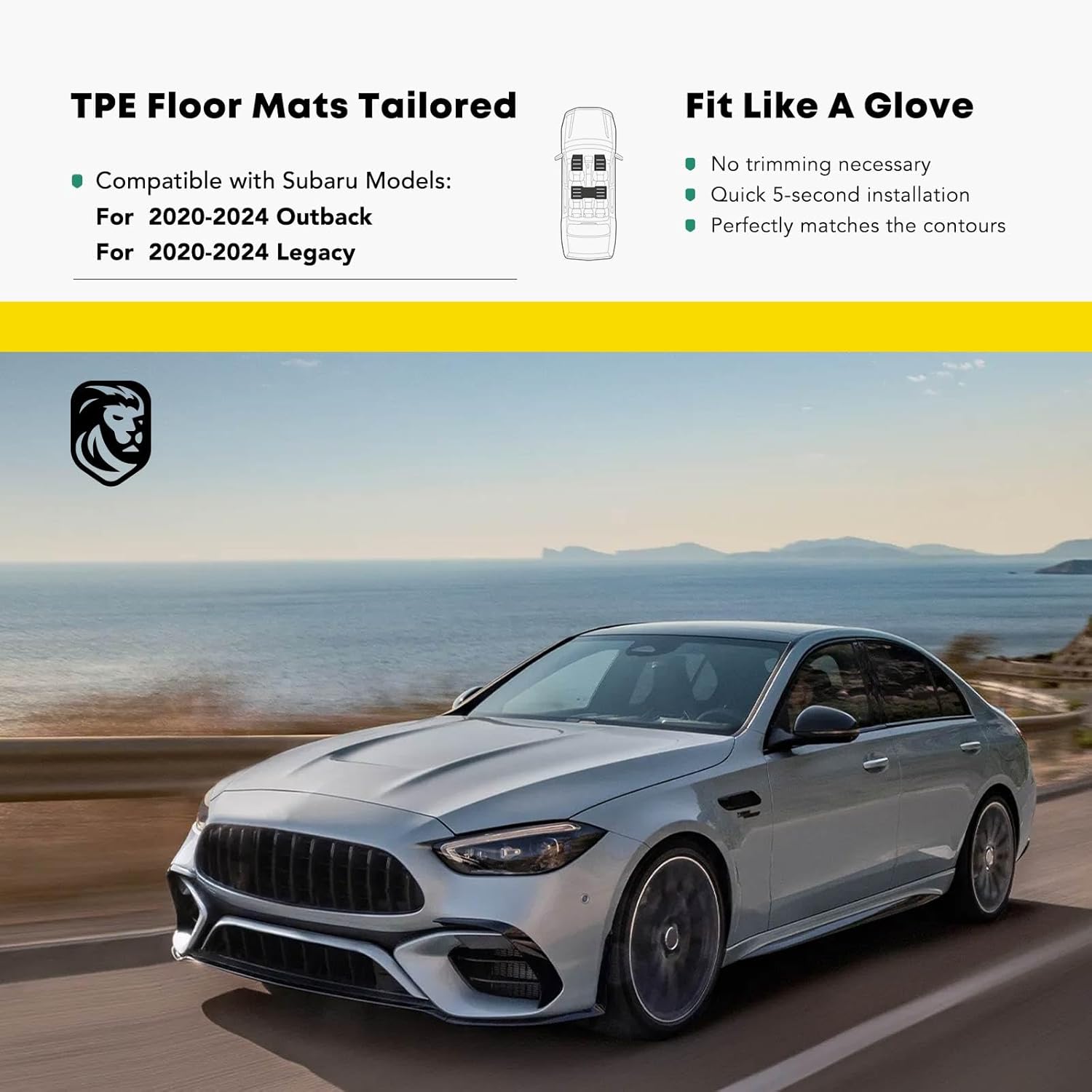 All Weather TPE Car Mats, Set of 3 Y327584