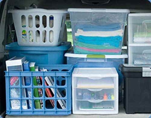 ClearView Compact Stacking 3 Drawer Storage Organizer System, White (8 Pack) I65373