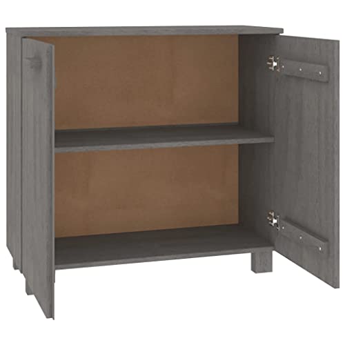 Light Gray Solid Wood Pine Sideboard with 2 Doors Q394